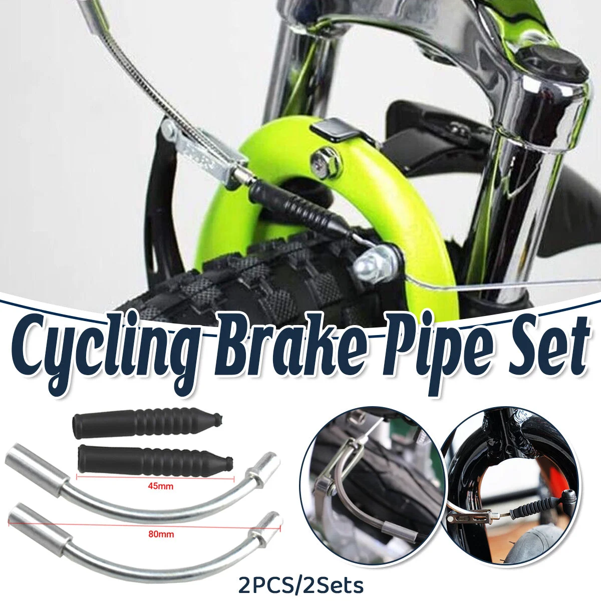 V Brake Noodle Cable Guide Boot 1 Pair 110 Degree for MTB Hybrid Bike Bicycle