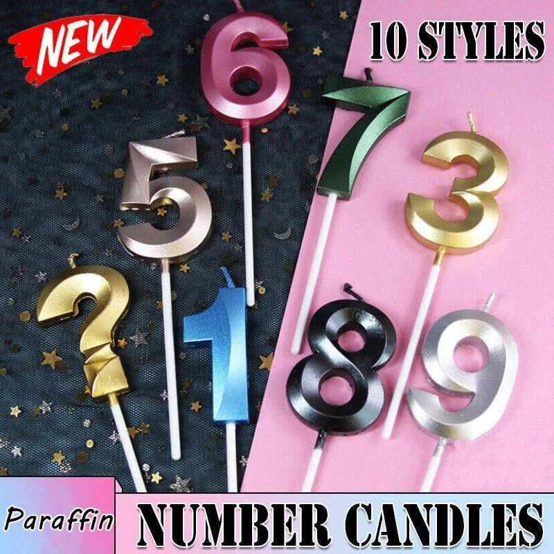 Classic Number Candles Individually Packed With Stand Birthday Make Up Ur Number Rose Gold - Number 7