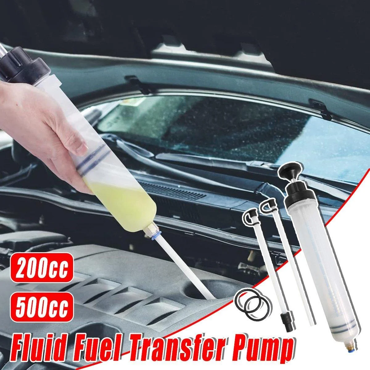 Manual Needle and Barrel Suction Oil Change Tool Pump for Brake Oil Filler - 200cc