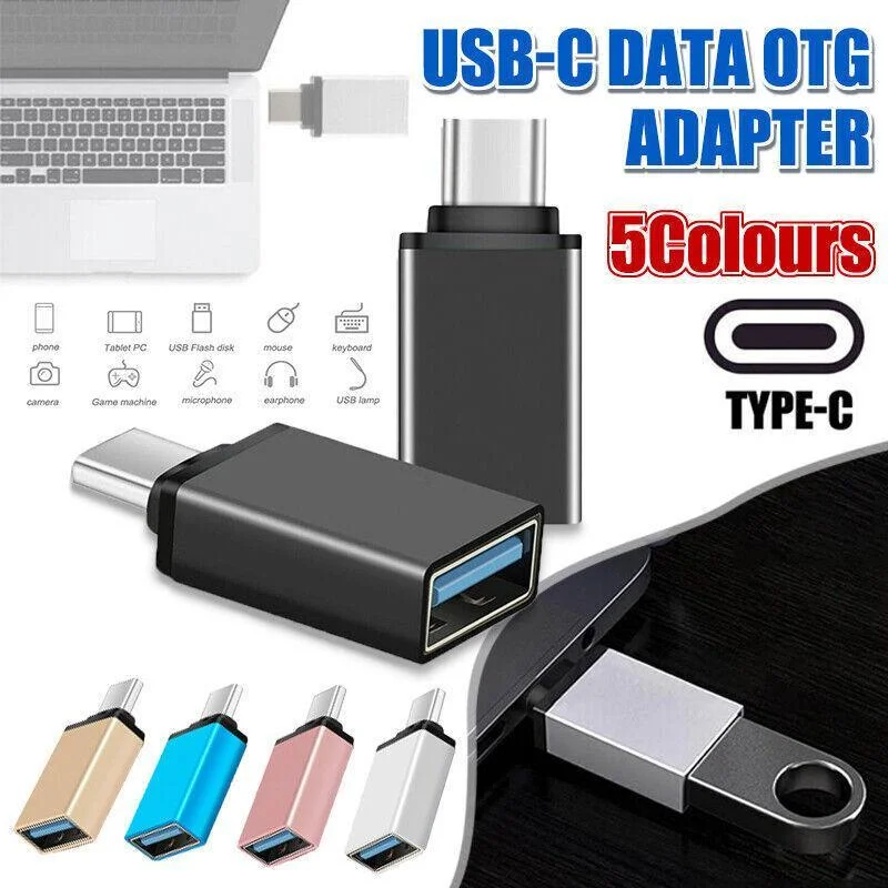 USB Type-C to USB 3.0 Adapter OTG Converter for Phone Tablet Laptop - Silver