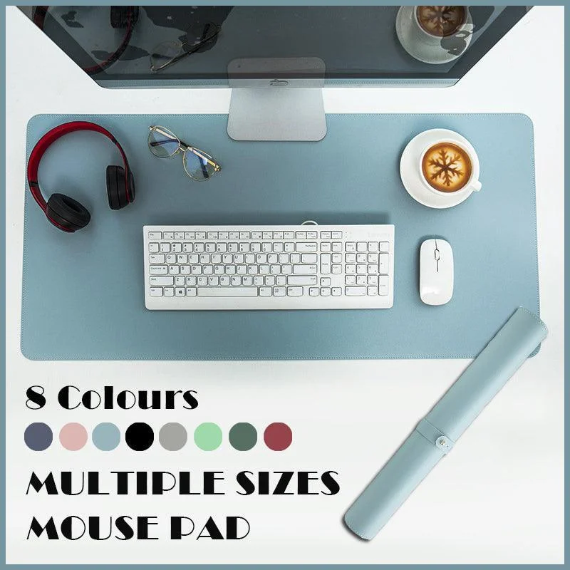 Large Leather Gaming Mouse Pad Waterproof Desk Keyboard Mat 120 x 60cm - Dark Blue