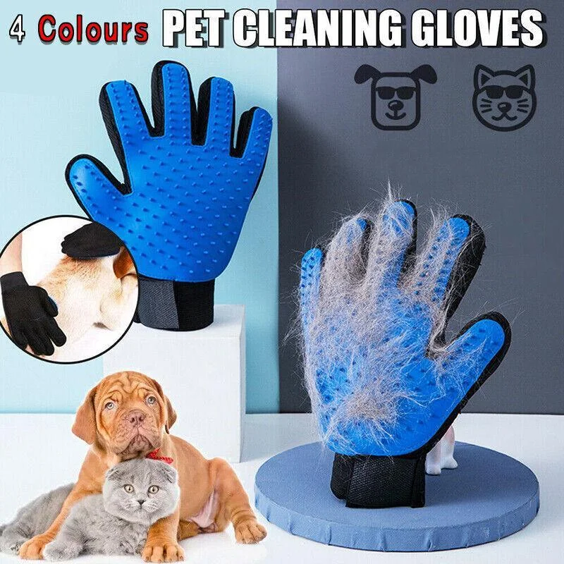 Pet Dog Cat Massage Hair Removal Grooming Comb Touch Cleaning Brush Magic Glove - Red Right Hand