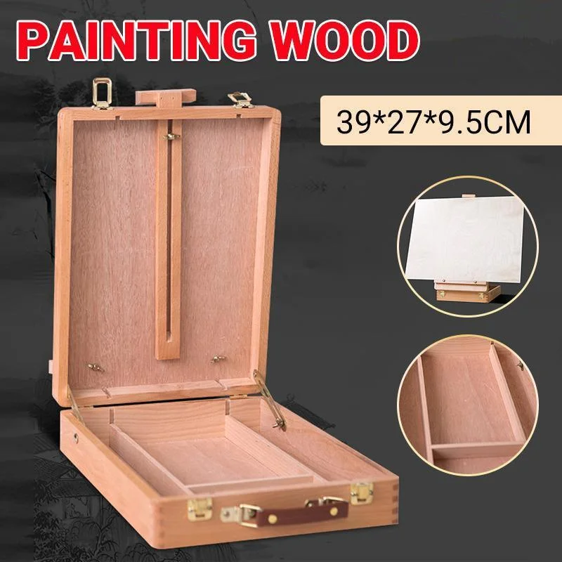 Portable Folding Easel Art Drawing Painting Wood Table Desktop Box Board