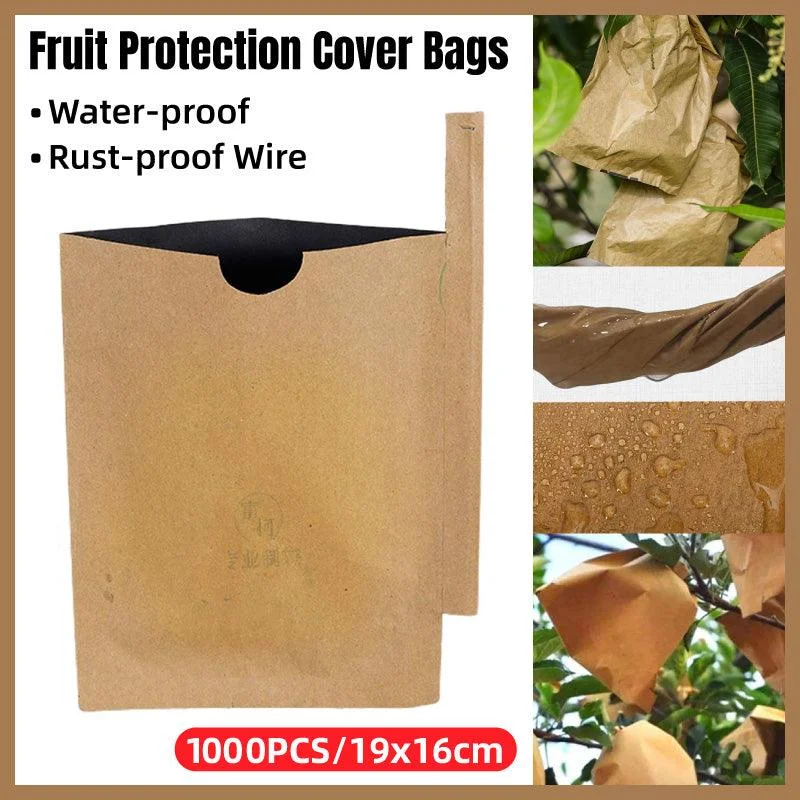 Paper Fruit Bags 100pcs Protective Bagging for Orchard Garden Harvest Storage