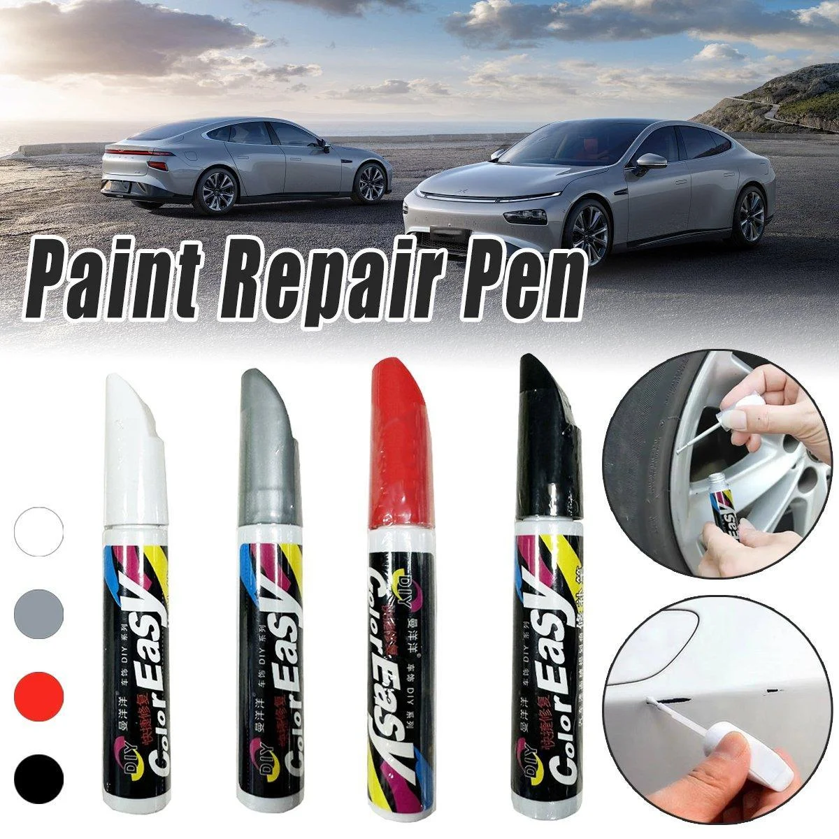 Car Scratch Repair Paint Pen Automotive Touch Up Spray for Quick Paint Fixing - Silver