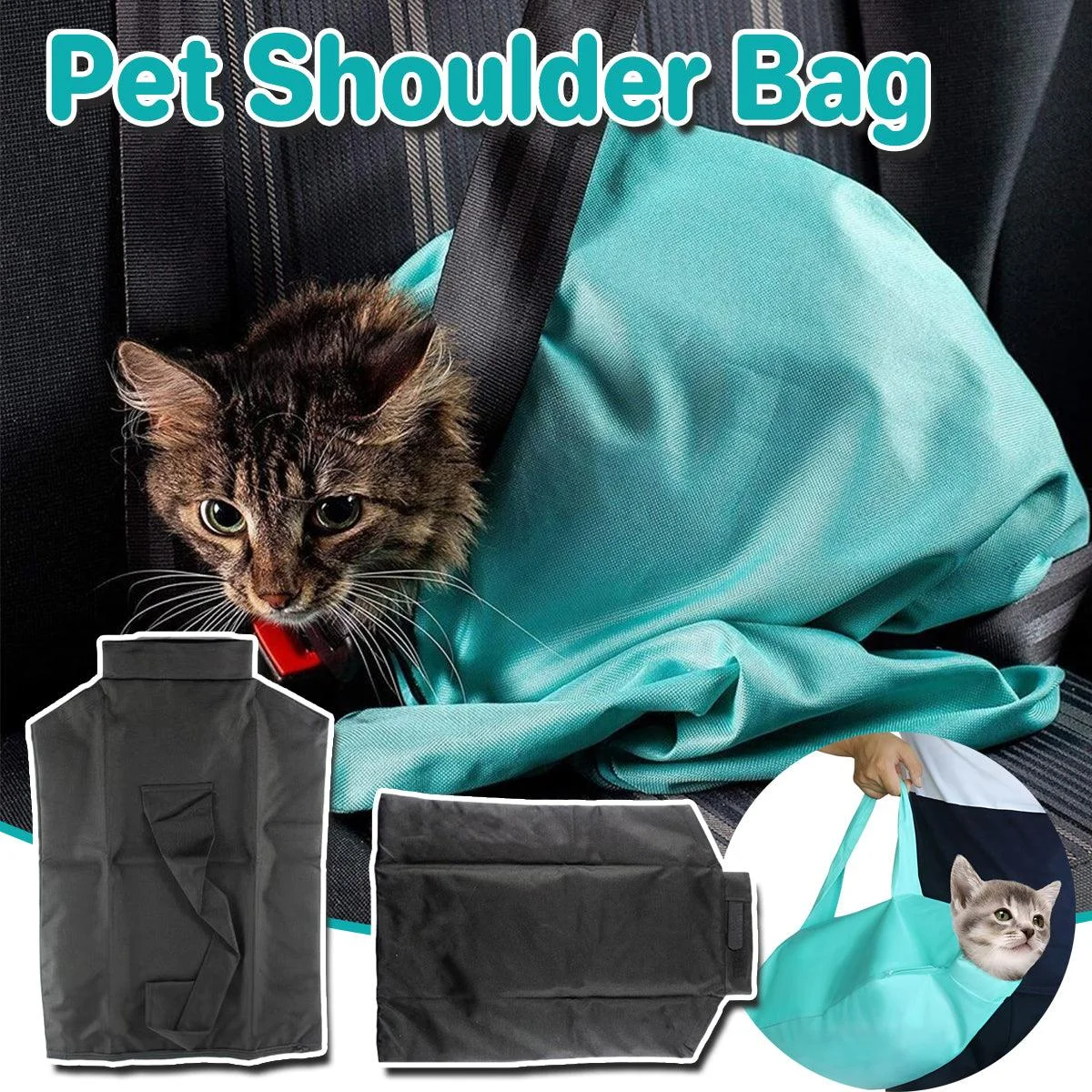 Portable Pet Shoulder Tote Bag for Cats and Small Dogs Outdoor Travel Carrier - Blue