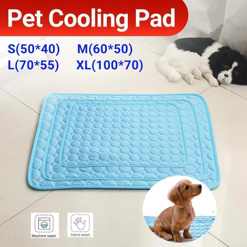 Pet Cool Gel Mat Dog Cat Bed Non-Toxic Breathable Summer Pad 5 Sizes Dog Pad - XL(100*70cm)