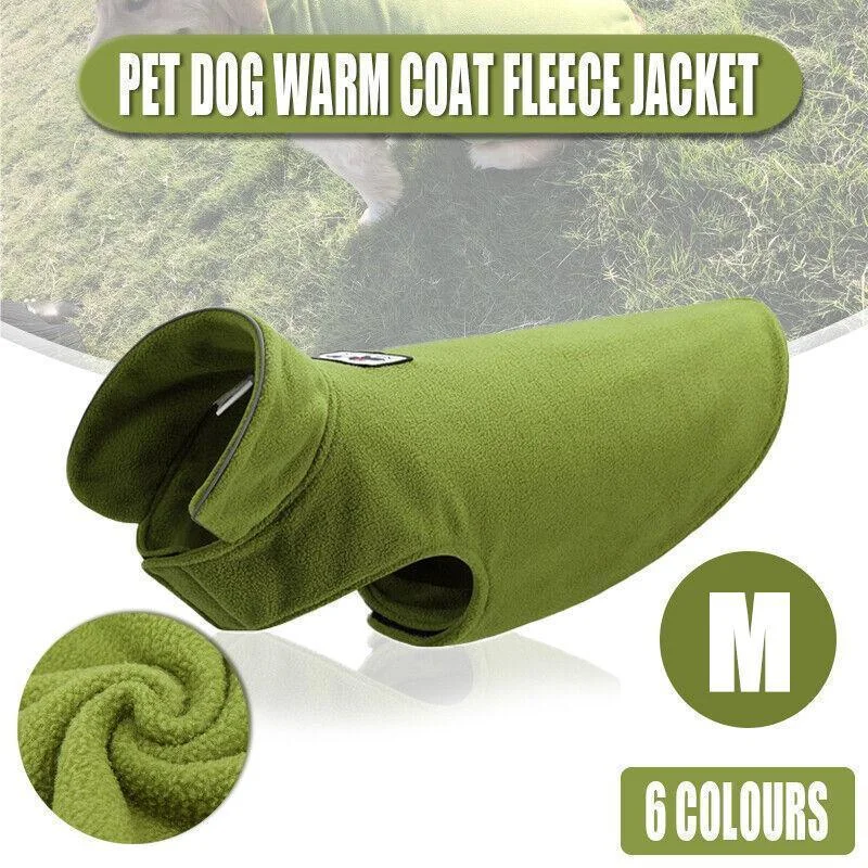 M Size Pet Dog Warm Coat Fleece Jacket Jumper Sweater Winter Puppy Vest Outfit - Yellow