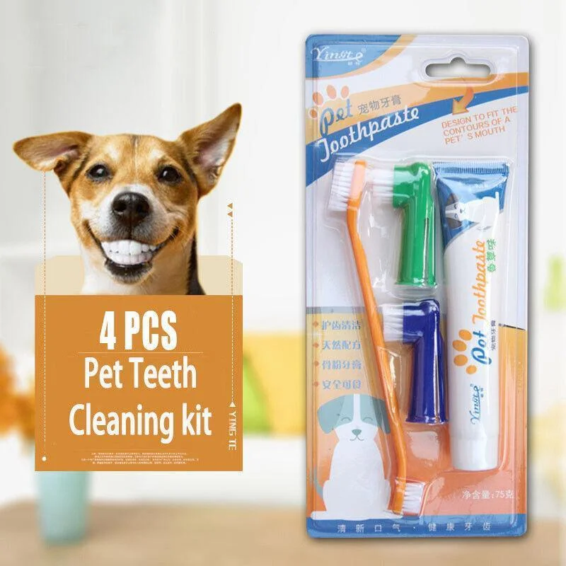 Pet Dog Teeth Cleaning Toothpaste with Toothbrush and Backup Brush Vanilla Flavoured
