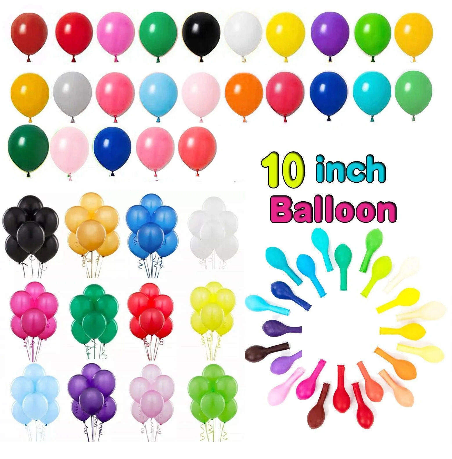 100PCS 10 Inch Latex Balloons Party Decorations Birthday Wedding Balloon Solid Colour - Light Blue