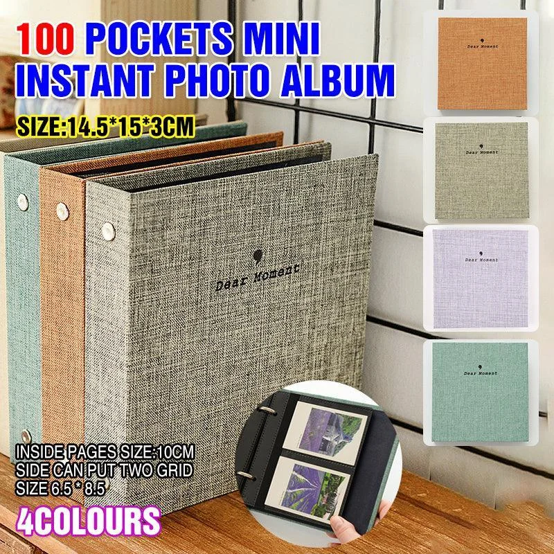 100 Pockets Mini Album for Fujifilm Instax Instant Photos - Yellow