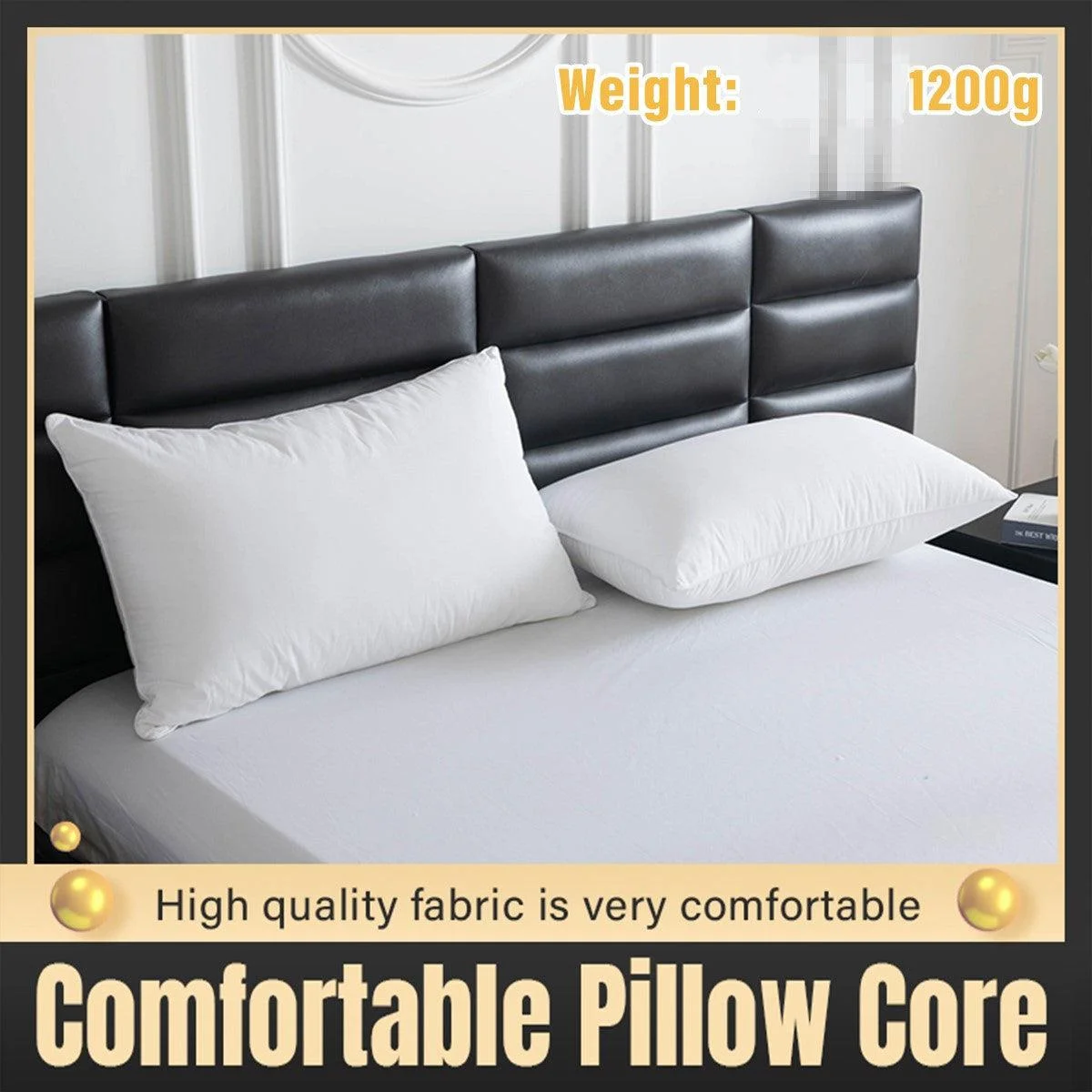 Hotel Quality White Pillow Core Soft Cotton Pillow Insert for Bedroom Living Room