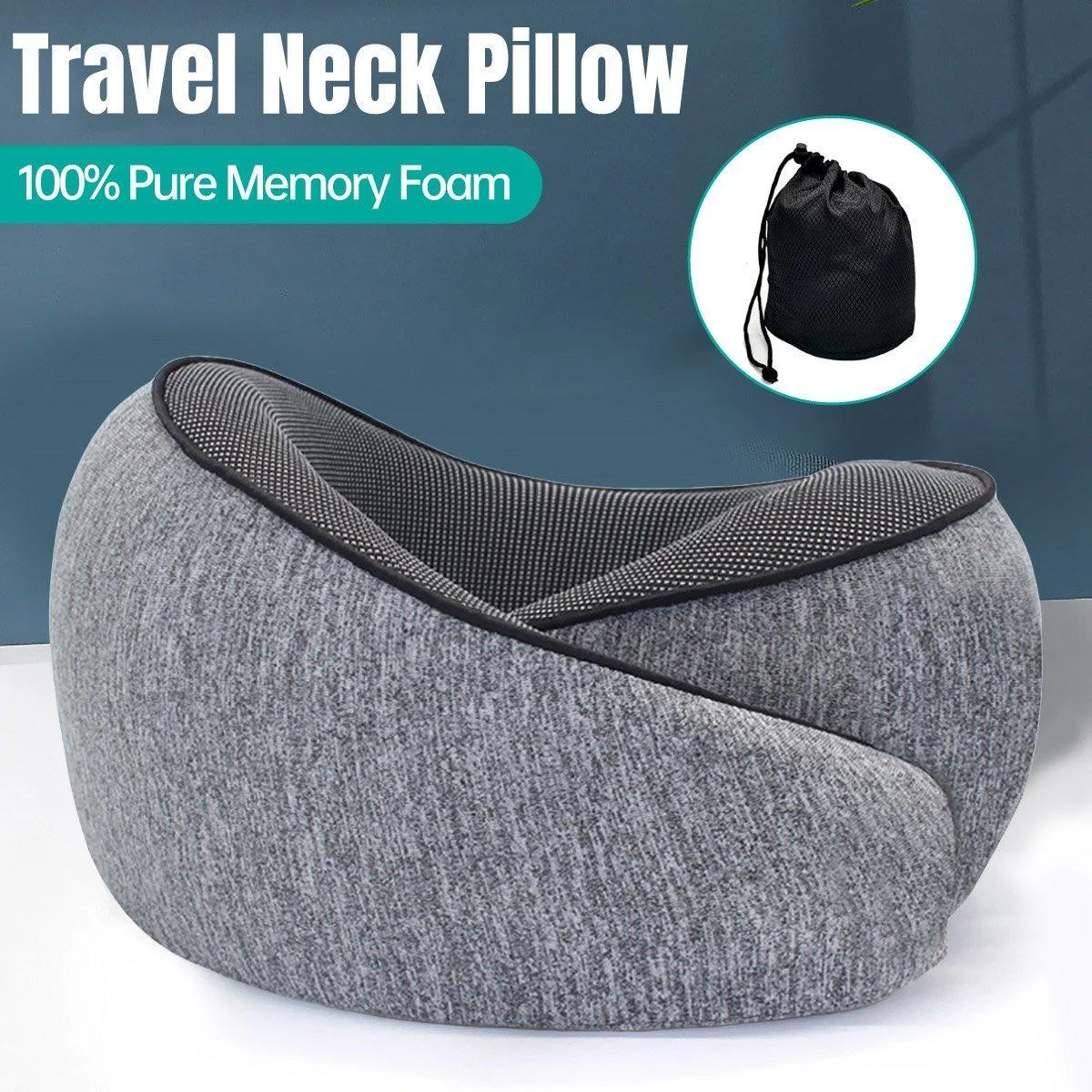 Neck Pillow for Travel Memory Foam Comfortable Breathable Soft U-Shaped