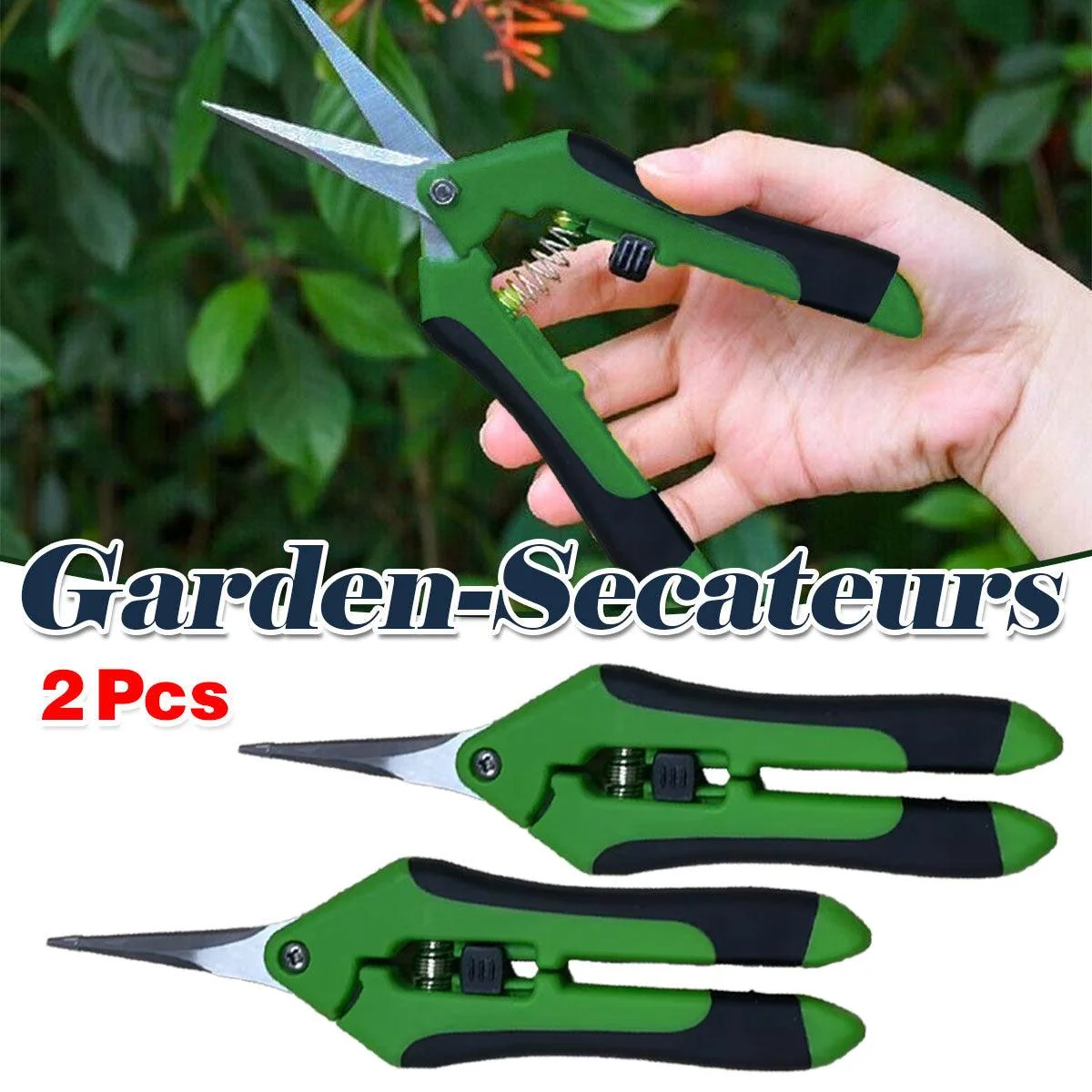 2Pcs Pruning Shears Plant Scissors Trim Trees Snips Branch Garden Secateurs Tool