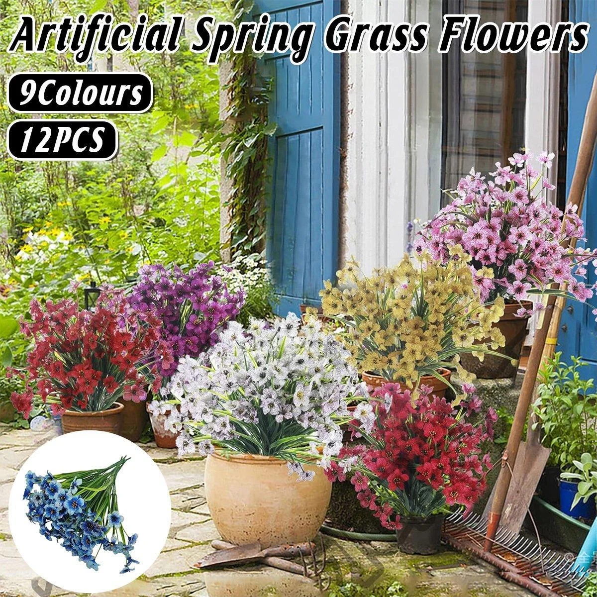 12pcs Artificial Flowers Set for Home Decor Wedding Party Fake Floral Decor - Purple