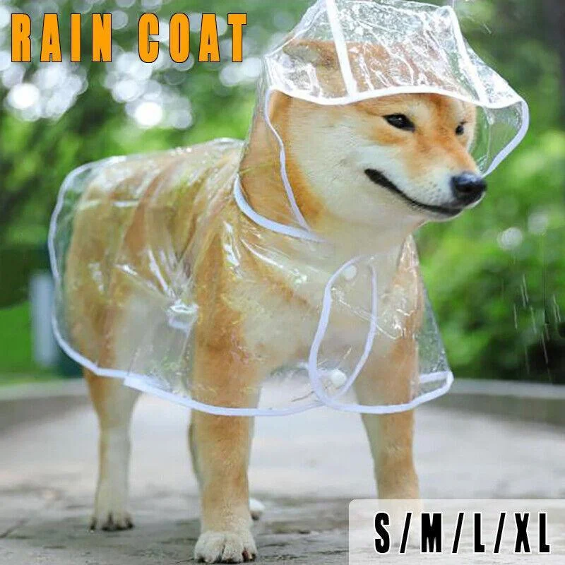 Puppy Waterproof Pet Dog Raincoat Jacket Clothes Vest Rain Coat Outdoor Hoodies White - XL