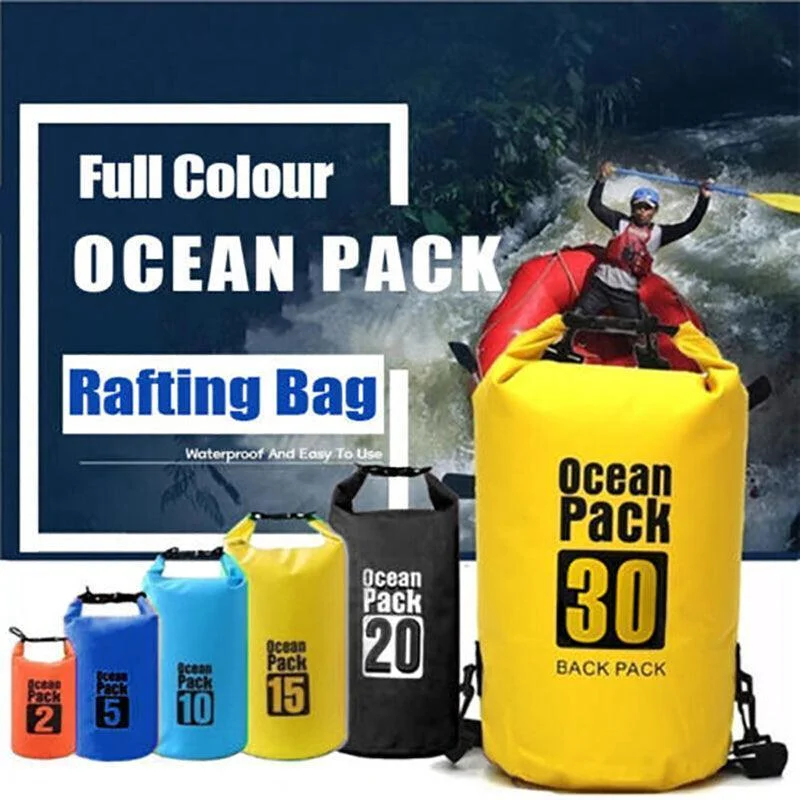 Yellow Waterproof Bag Dry Sack Fishing Camping Canoeing Outdoor 2/5/10/15/20/30 L - 30L