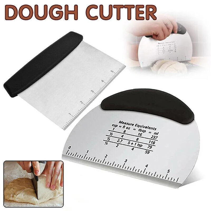 Dough Scraper Stainless Steel Bake Cake Slicer Pastry Cutter Multipurpose Bench - Rectangle