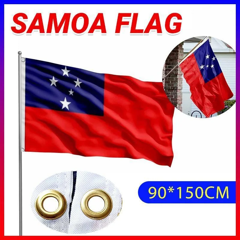 Samoa National Flag 90x150cm Large Outdoor Polyester Banner with Grommets