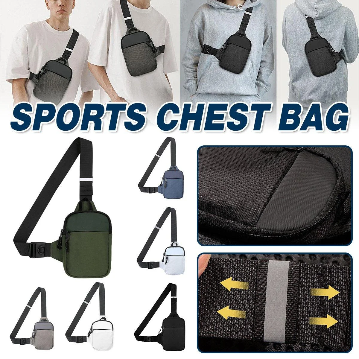 Sports Chest Bag Crossbody Backpack Mini Fashion Satchel for Outdoor Travel - Army Green