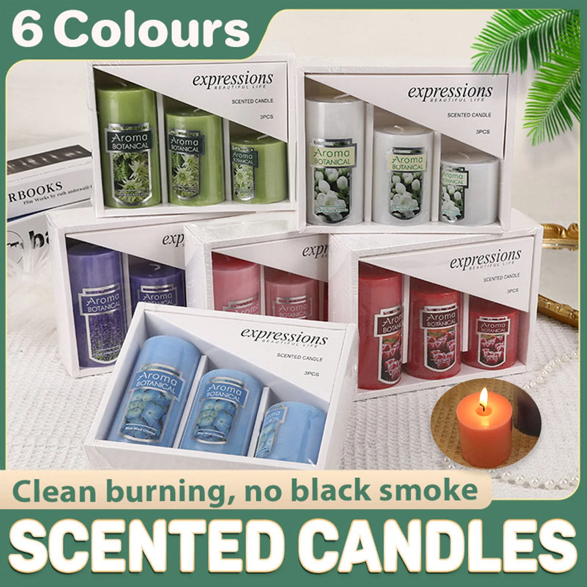 Classic Simple Cylindrical Scented Candles for Home Use Aromatherapy Decoration - White