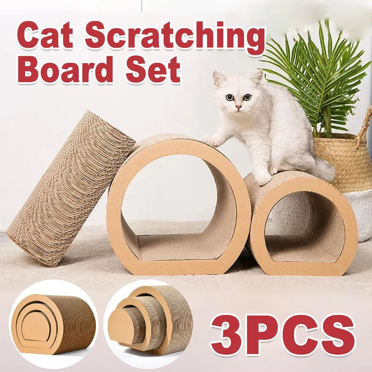3pcs Cat Scratching Tunnel Wearable Claw Sharpening Toys for Cats Pet Play