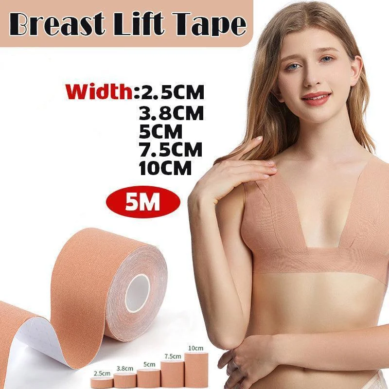 Skin Colour 5M Women Boob Tape Invisible Bra Nipple Cover Adhesive Breast Lift Tape - 10CM×5M