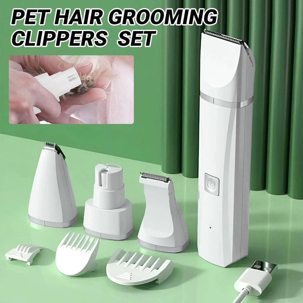 Rechargeable Pet Hair Clippers Professional Grooming Kit for Cats and Dogs