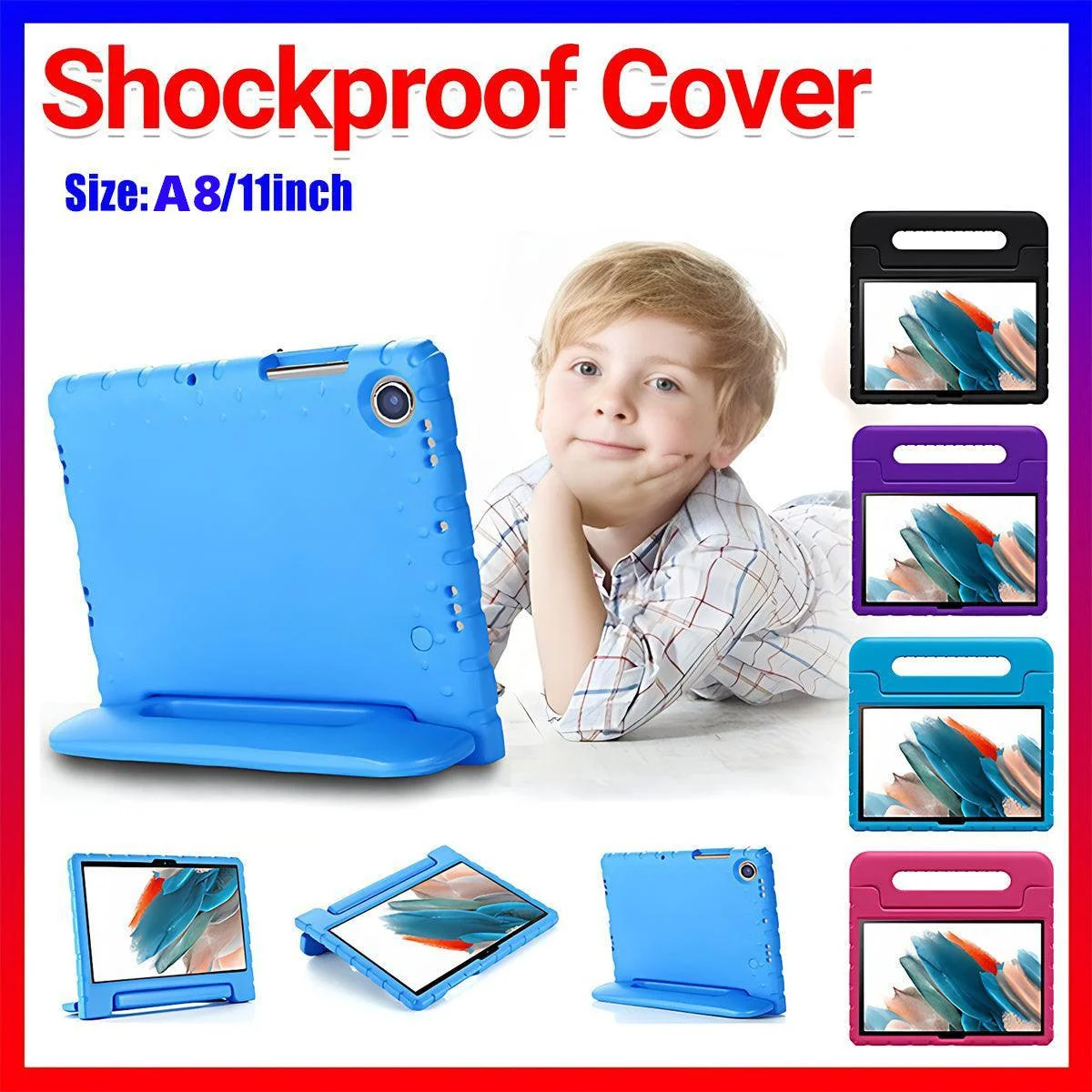 For Samsung Galaxy Tab A8 Plus 11Inch EVA Case Handheld Protective Drop Cover - Purple