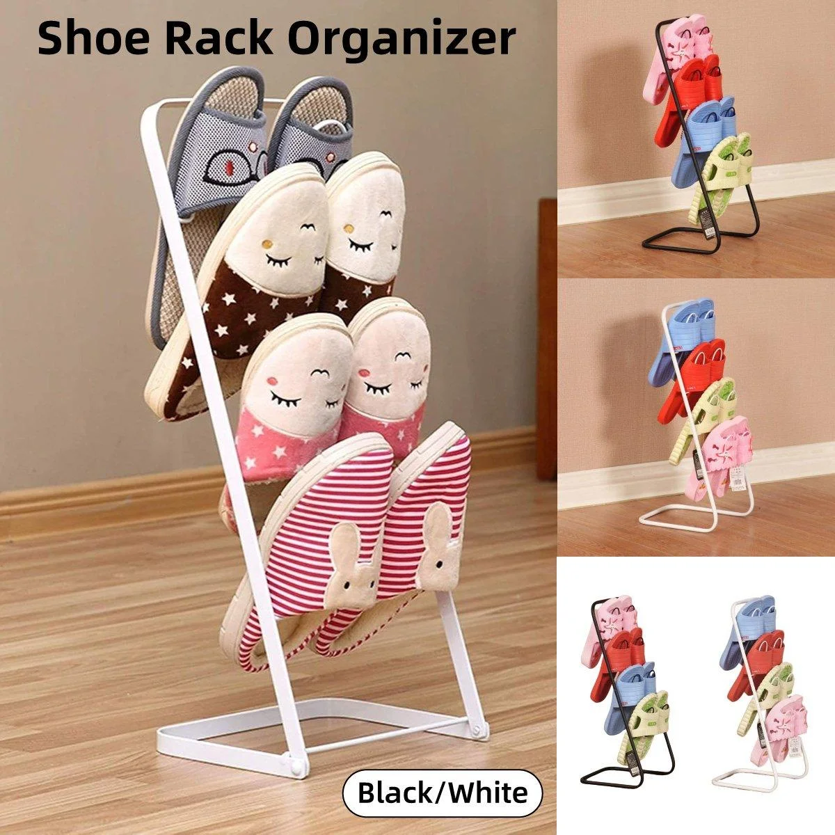 Simple Multi Layer Slipper Storage Rack Organizer for Home Closet Shoe Organizer - White