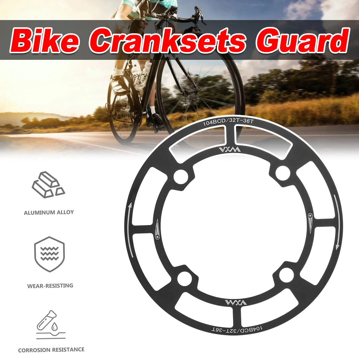 Round Bicycle Gear Disc Cover Single Speed Wheel Protection Shield for Bike Use