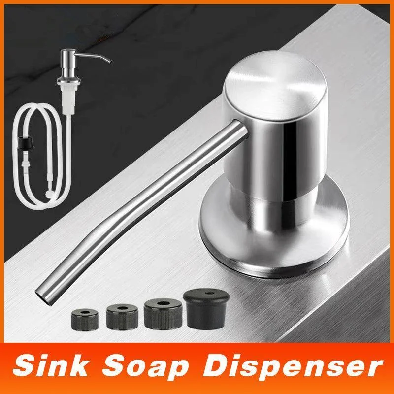 Stainless Steel Sink Soap Dispenser Extension Tube Kit Kitchen Sink Pumps Hand