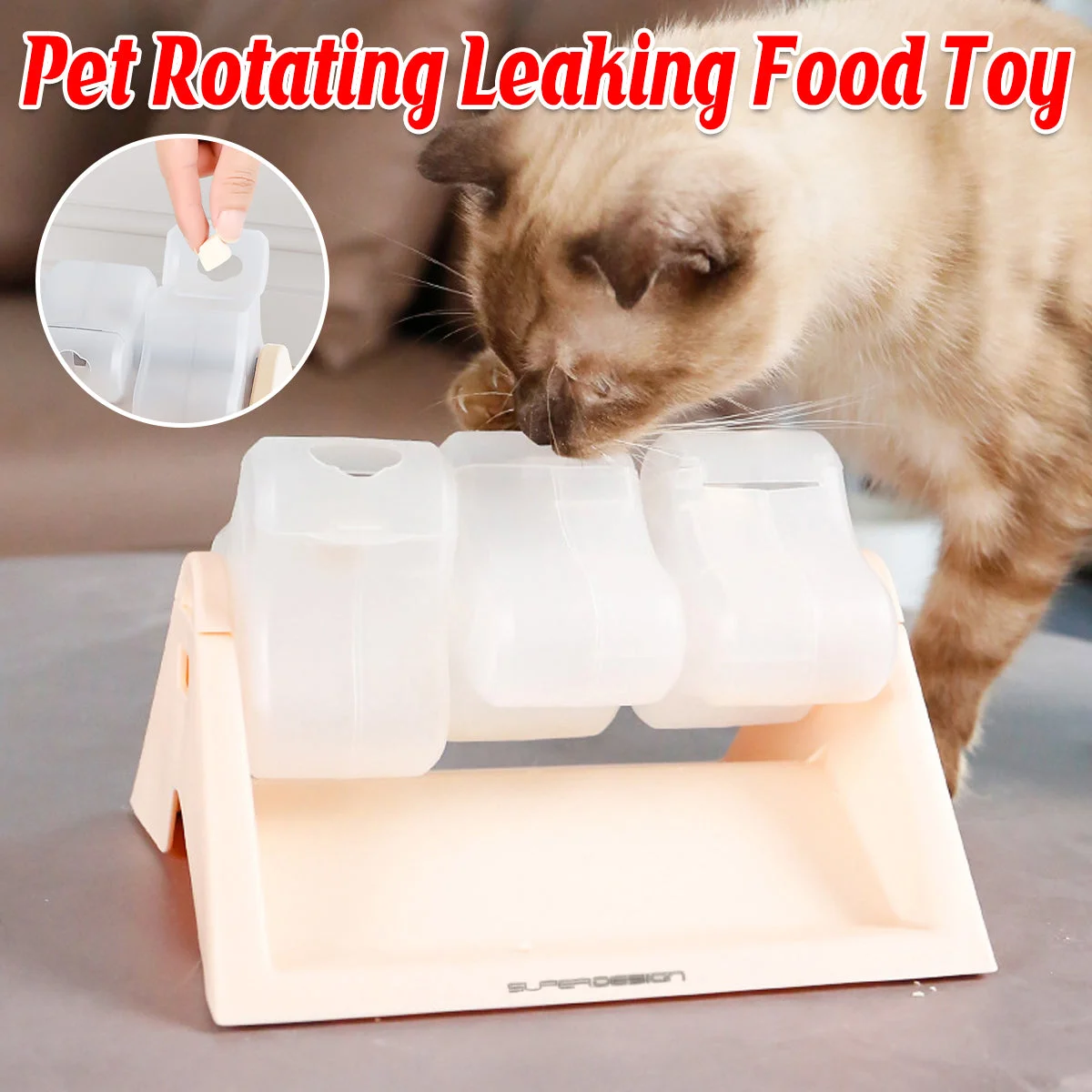 Cat Puzzle Feeder Toy Turntable Leaky Food Dispenser for Snacks Freeze Treats