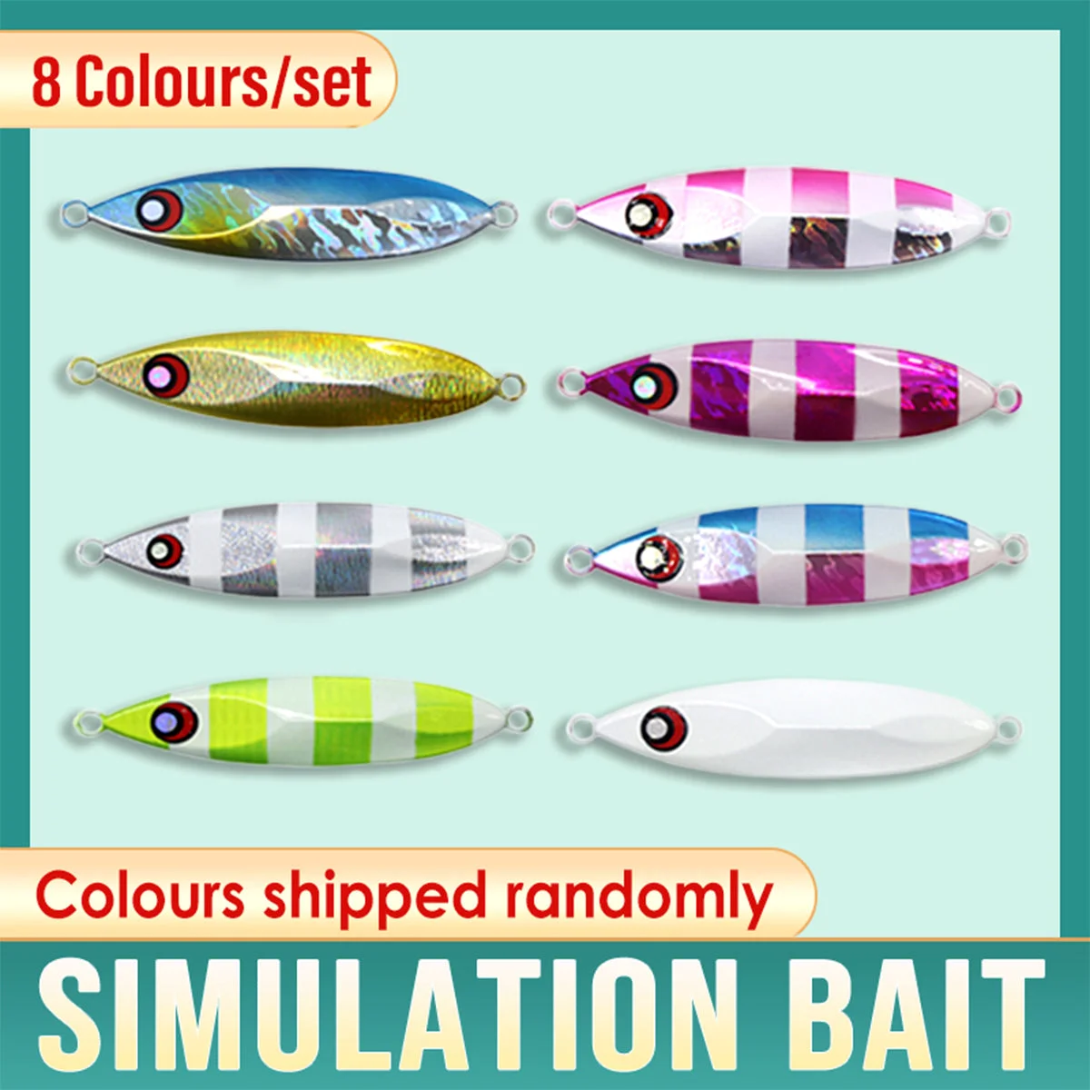 Fishing Lure Bait Set 8pcs Conical Boat Tackle Artificial Hard Bait Accessories - 100g