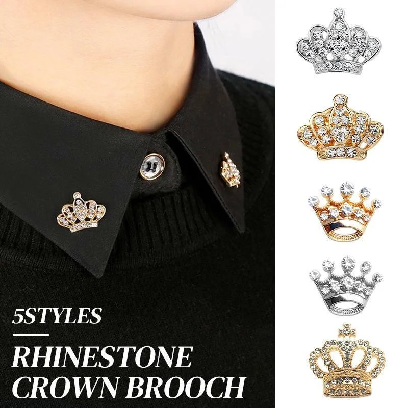 Small Crown Brooch Accessory Fashion Corsage Pin Jewelry Women Men Gift - 1# Gold
