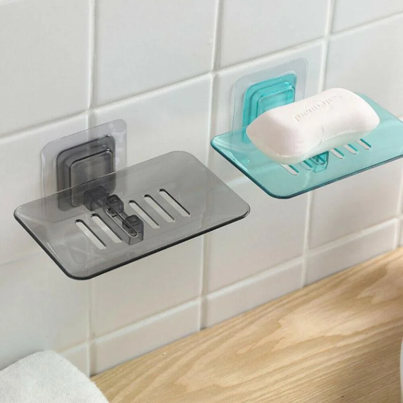 Bathroom Waterfall Tray Holder Soaps Plate Suction Case Containers Dish Storage - Green