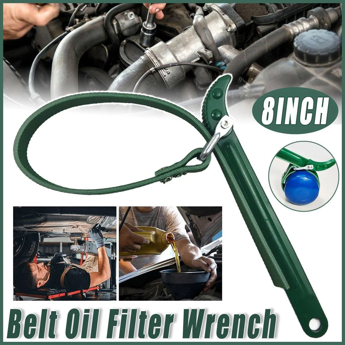 Oil Filter Belt Wrench Puller Strap Spanner Filter Cartridge Removal Tool