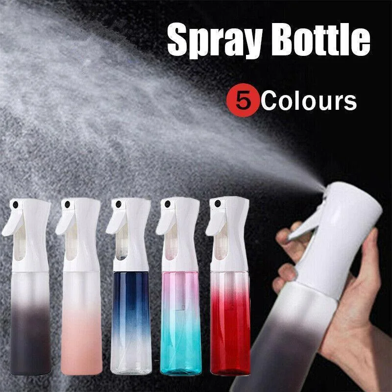 Hair Water Spray Bottle Empty- Continuous Mister Sprayer Ultra Fine Mist Bottle - Black