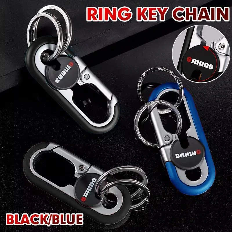 Keychains Fashion Men's Stainless Steel Ring Creative Metal Car Accessory Gift - Black