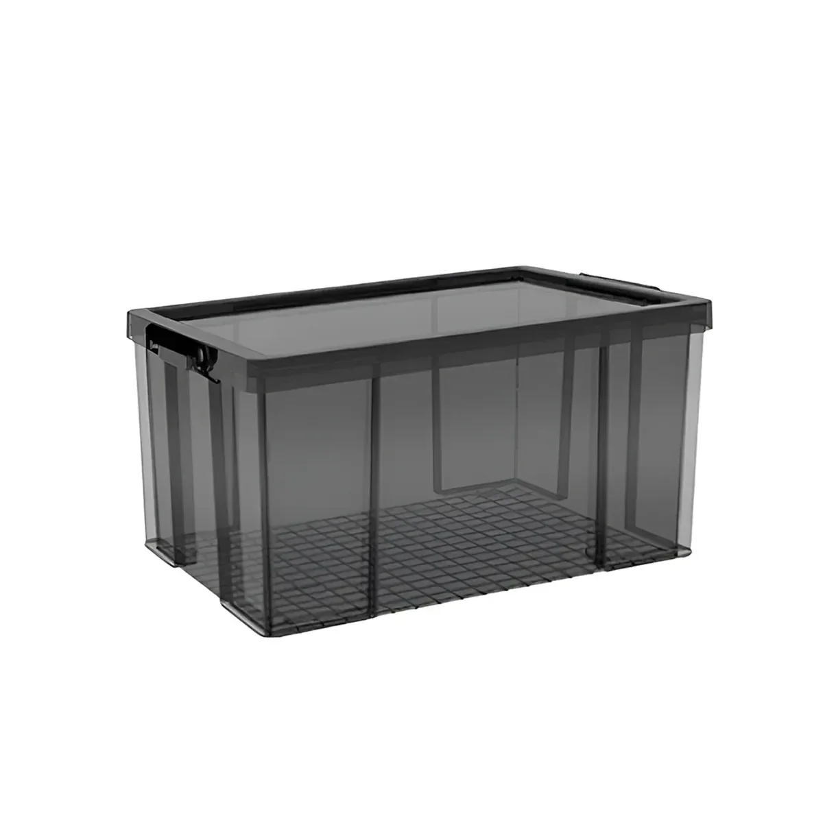 Plastic Storage Box 25L 50L Stackable Clear Front Clothes Organiser With Lid - 51.5x37.5x31.5cm
