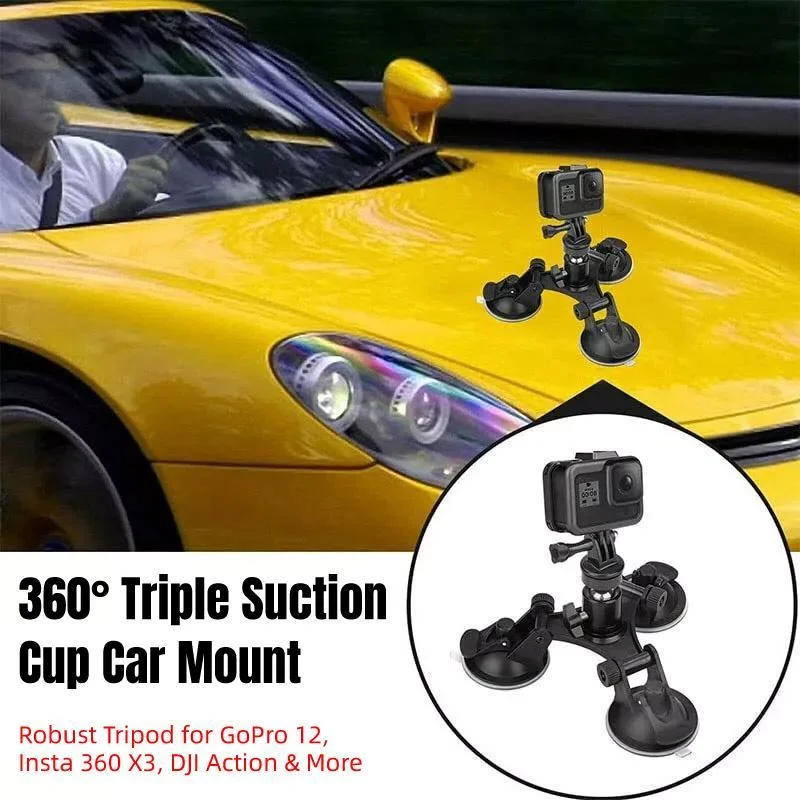Sports Camera Accessories Three Legged Car Suction Cups Mounting Tool for Camera