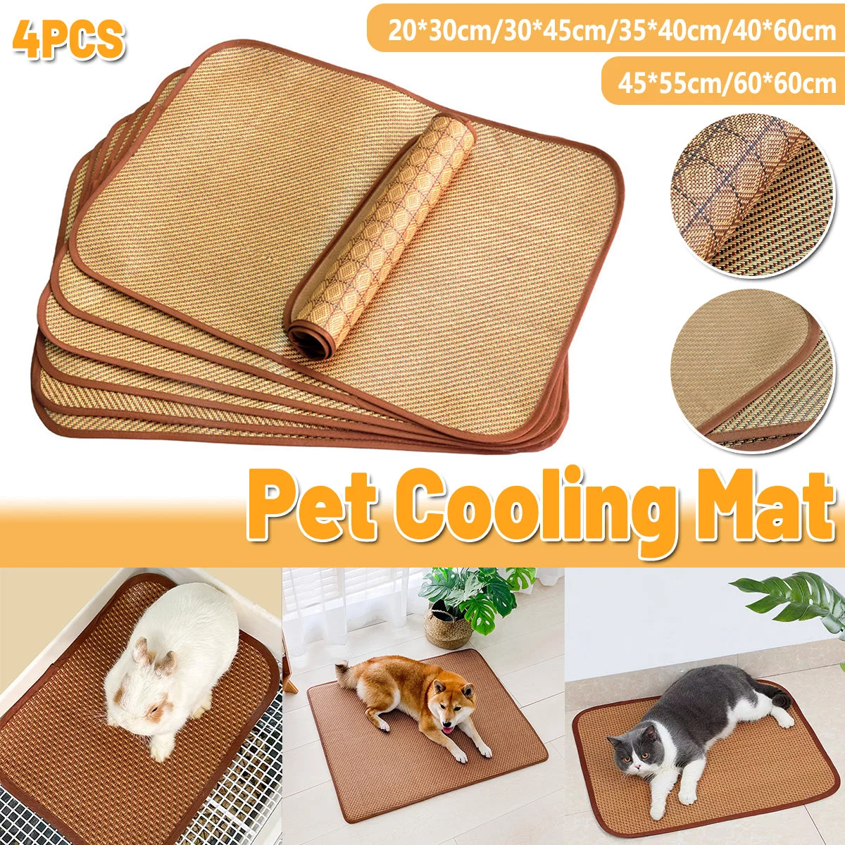 Pet Mat Kennel Cushion Dog Cat Bed Sleeping Pad Soft Washable for Crate Floor - 20x30cm