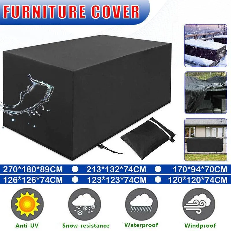 Waterproof Outdoor Furniture Cover Garden Patio Rain Uv Table Protector Chair - 126*126*74