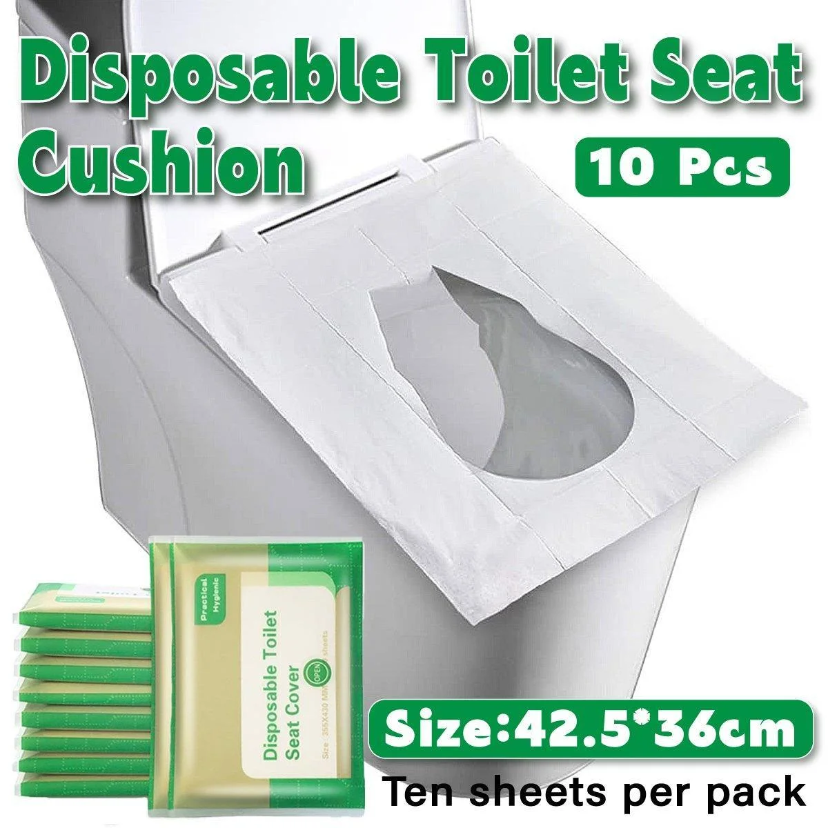 10PCS Disposable Soluble Water Toilet Seat Cover Travel Portable Hygiene Mat