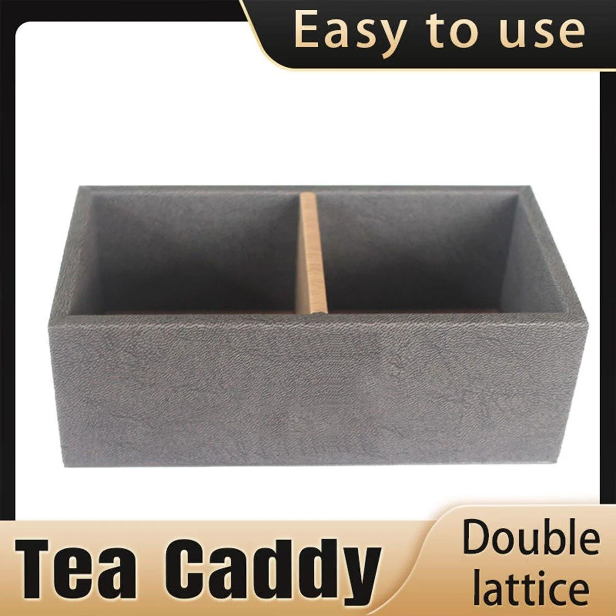 Double Compartment Tea Caddy Hotel Room Storage Organizer for Tea Bags Sugar