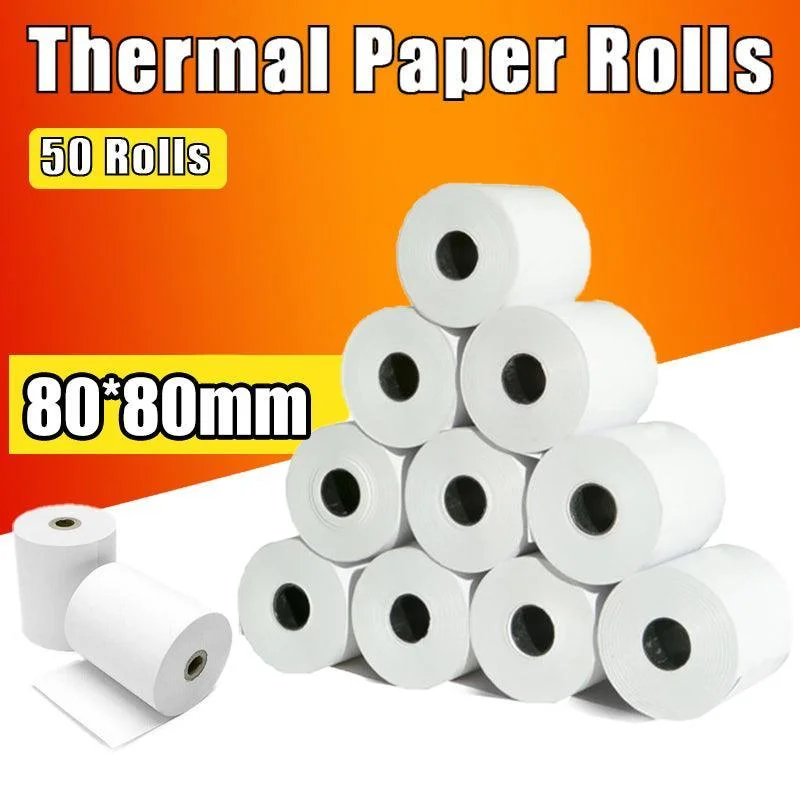 50 Rolls 80X80mm Thermal Paper Cash Register Receipt Roll