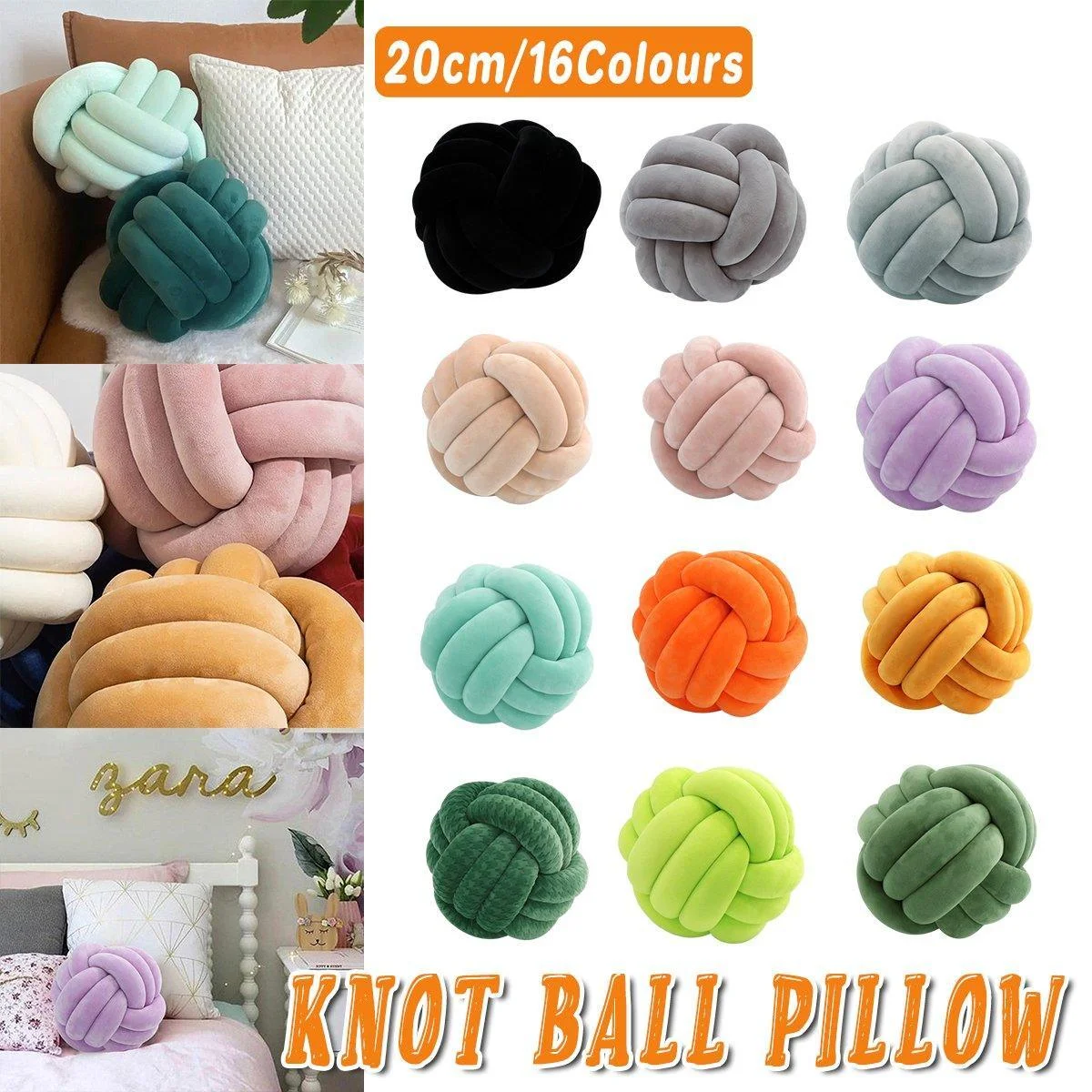 Three-Strand Braided Round Pillow Sofa Cushion Decorative Pillow for Living Room - Dark Blue