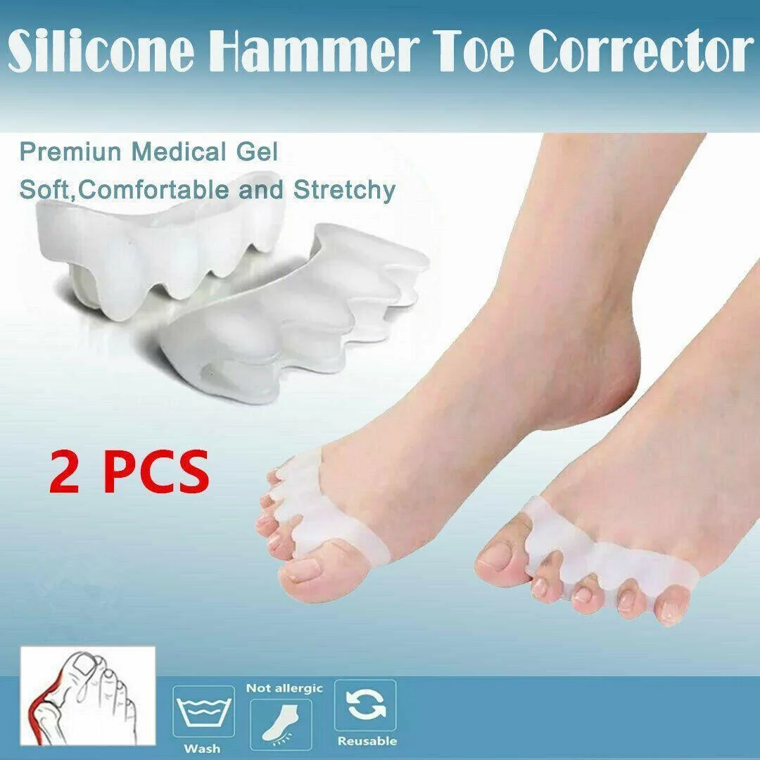 2X Silicone Gel Bunion Corrector Toe Separator Spreader Pain Relief Hallux Valgus