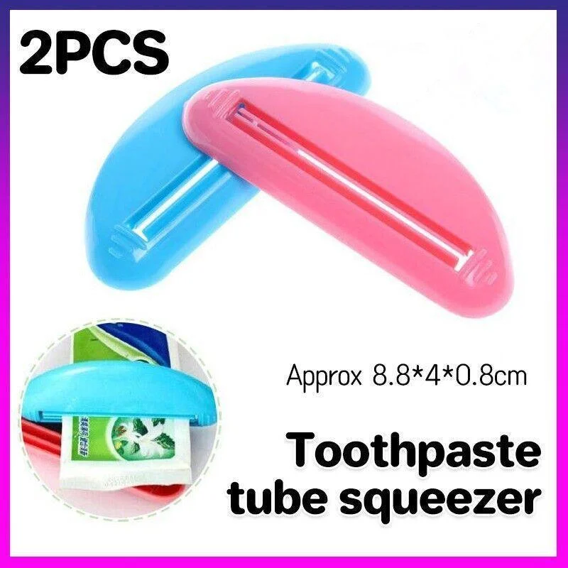2Pcs Plastic Toothpaste Tube Squeezer Cream Dispenser Press Rolling Roller Tool