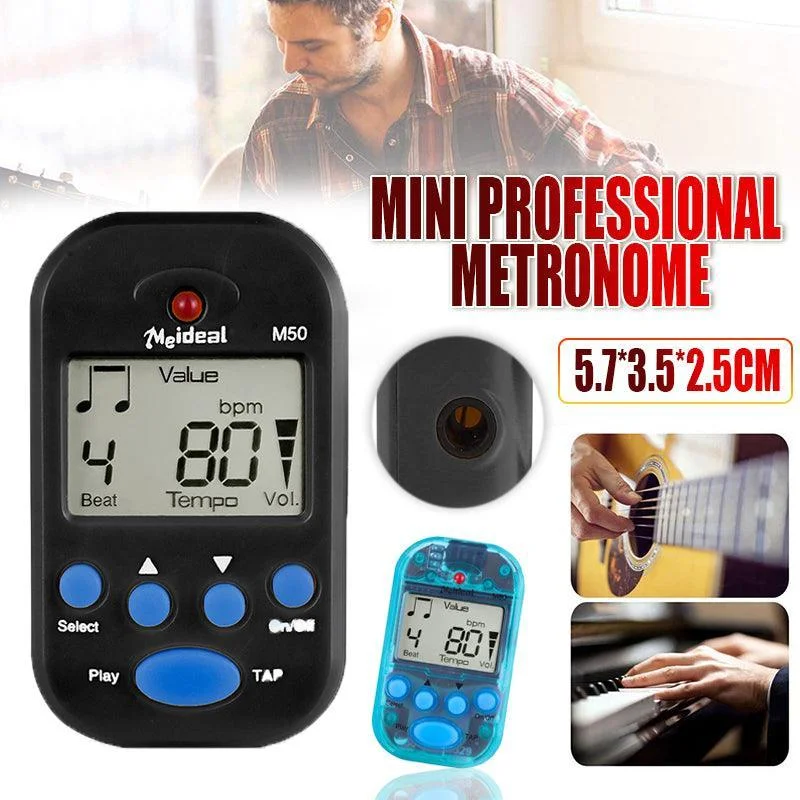 Metronome Digital Lcd Clip-On Mini Professional For Guitar Violin Accessories Au - Blue